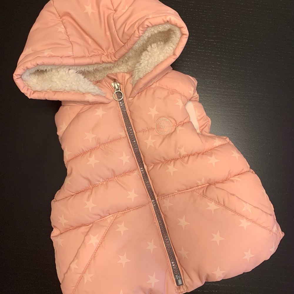 6-9m Zara Baby Pink Star Puffer Vest